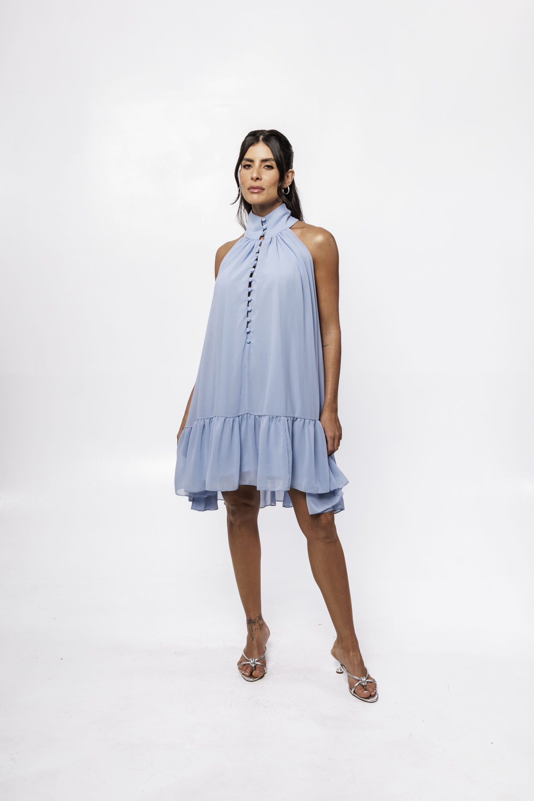 Vestido Curto Gola Alta - Imagem 2