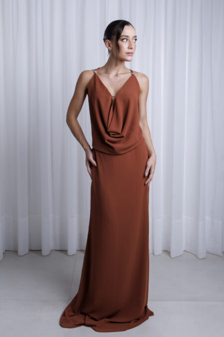 Vestido Isla Marrom